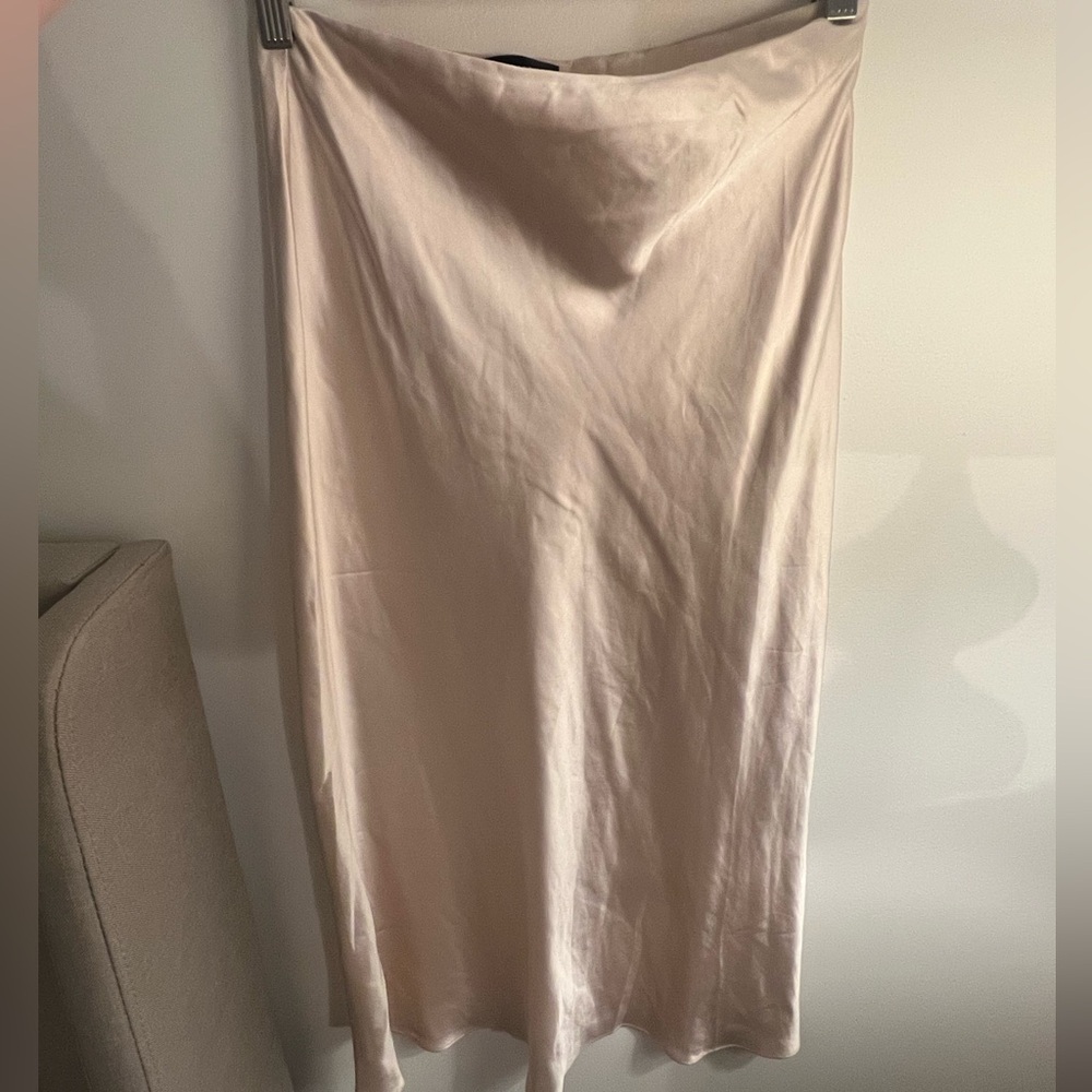 NWT AQUA Champagne Satin Skirt
